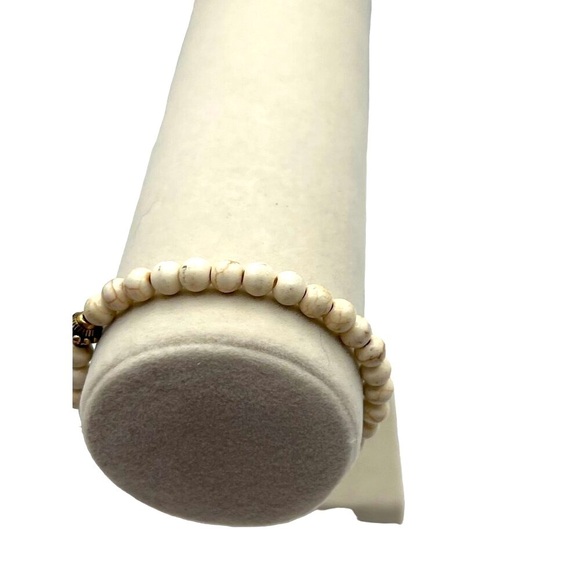 Vintage White & Black Beaded Necklace With Matching Bracelet Set - Picture 6 of 7